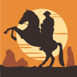 Cavalo COWBOY 2 Arte para silk