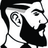 Barbearia rosto arte para silk