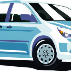 carro 7 Mini Van arte para silk vetorizada