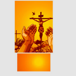 Jesus na cruz arte para sublimação e silk