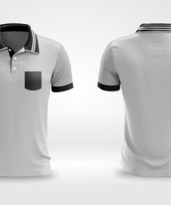 Mockup e layout  de camisa polo com bolso editável   vetorizada