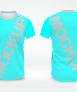 Mockup e layout  de camisa gola redonda editável   vetorizada