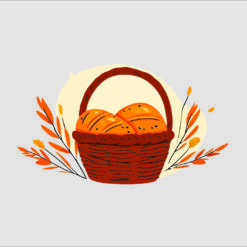 cesto de pão padaria logo Arte para silk