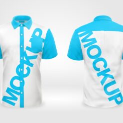 Mockup e layout    Camisa Social Manga Curta  editável   vetorizada