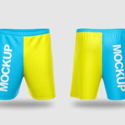 Mockup e layout    Short Masculino Esportivo   editável   vetorizada