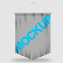 Mockup e layout  Estandarte  editável   vetorizada